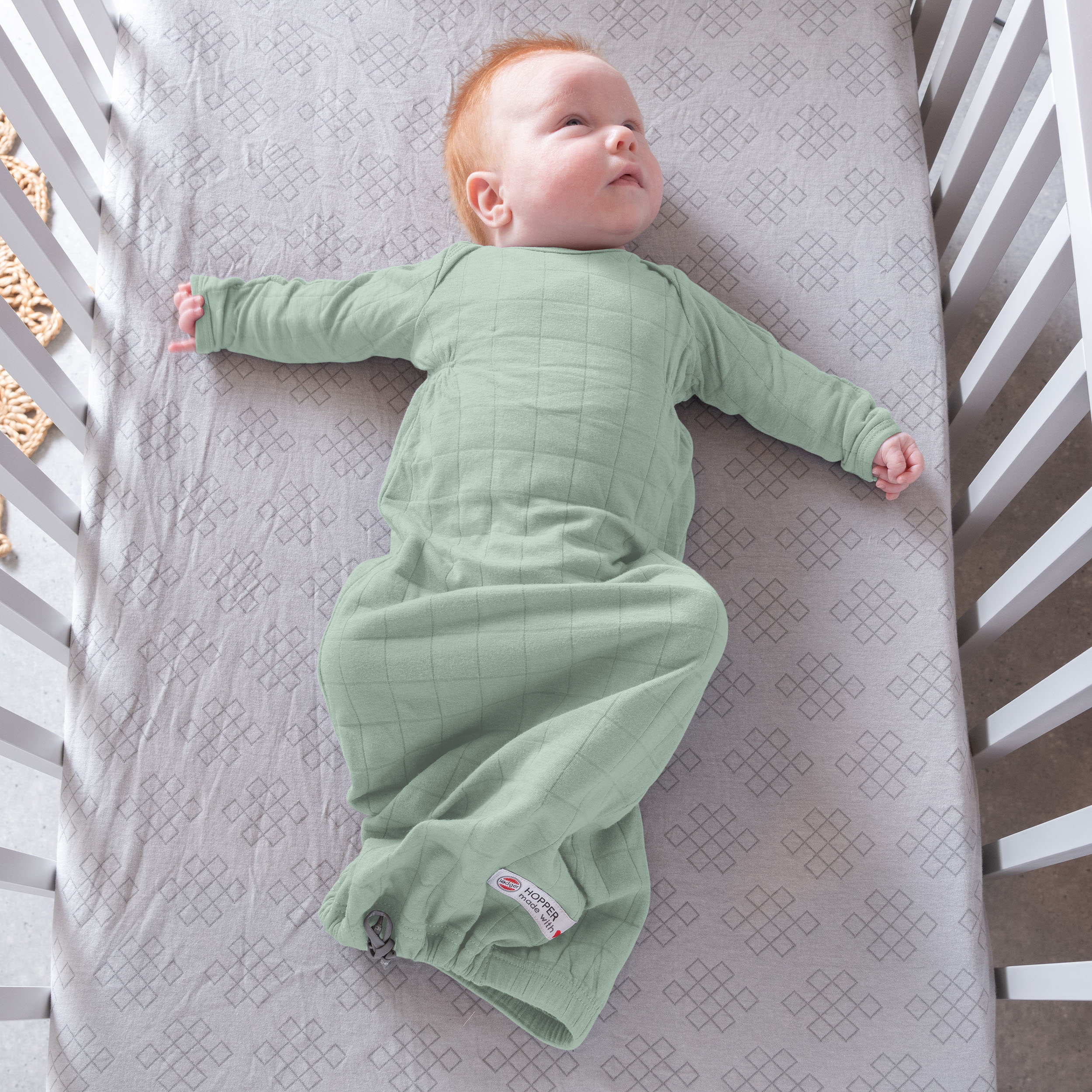 Hopper Newborn Solid cotton sleeping bag for newborn babies